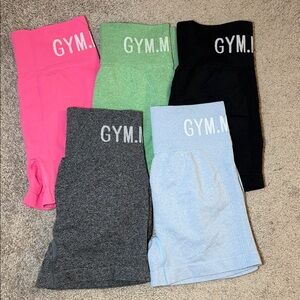 6 Colorful Gym Shorts Set
